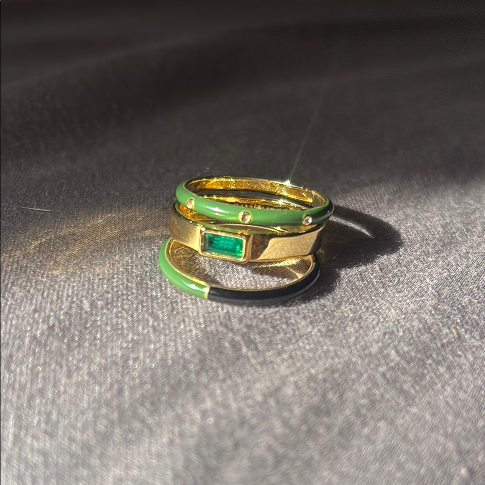 Pura Vida Harry Potter Slytherin Ring Stack